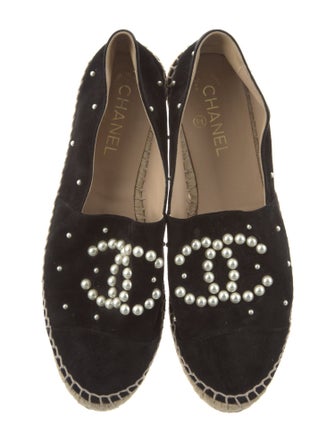 Chanel Interlocking CC Logo Suede Espadrilles