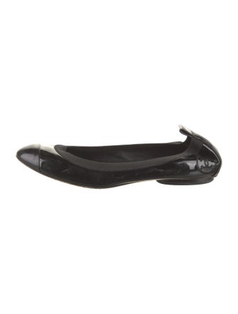 Chanel Interlocking CC Logo Patent Leather Flats