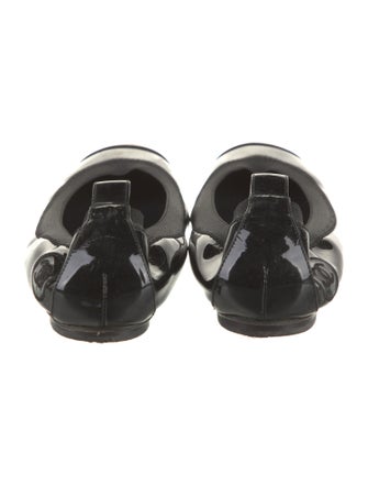 Chanel Interlocking CC Logo Patent Leather Flats