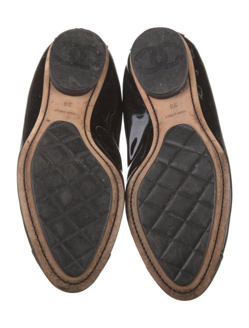 Chanel Interlocking CC Logo Patent Leather Flats
