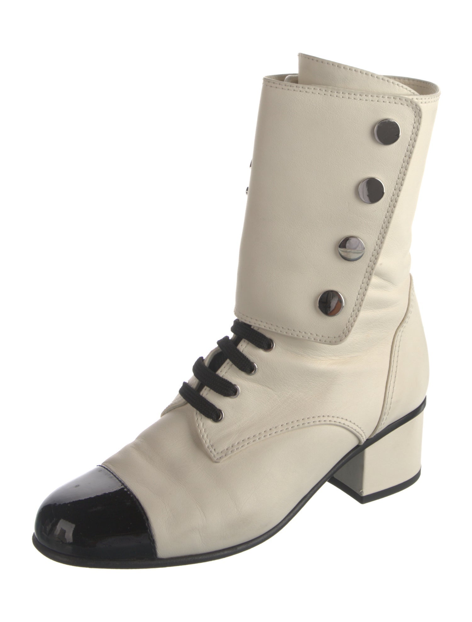 Chanel 2019 Interlocking CC Logo Combat Boots