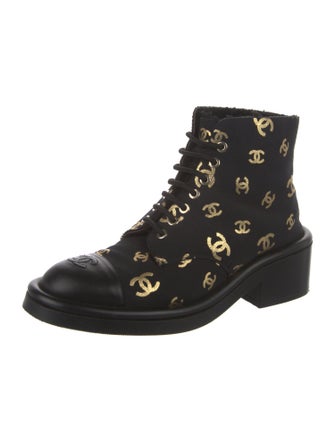 Chanel 2022 Interlocking CC Logo Combat Boots