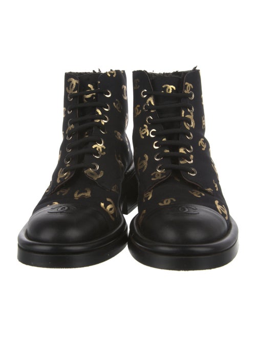 Chanel 2022 Interlocking CC Logo Combat Boots