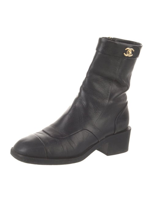 Chanel 2022 Interlocking CC Logo Moto Boots