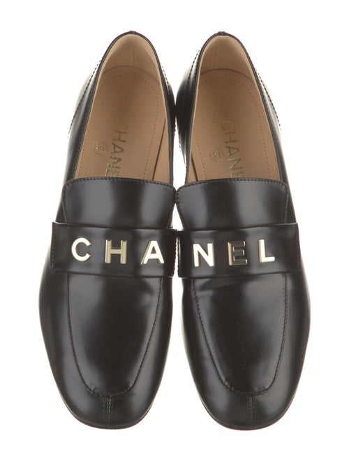 Chanel Interlocking CC Logo Leather Loafers