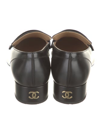 Chanel Interlocking CC Logo Leather Loafers