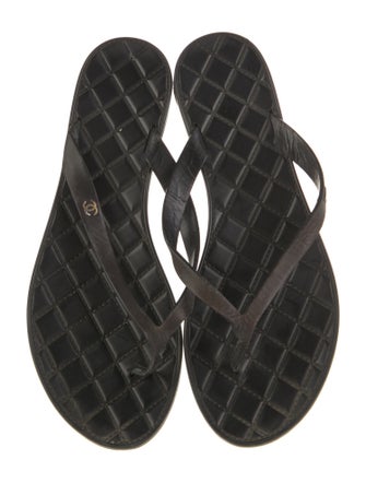 Chanel Interlocking CC Logo Rubber Flip Flops