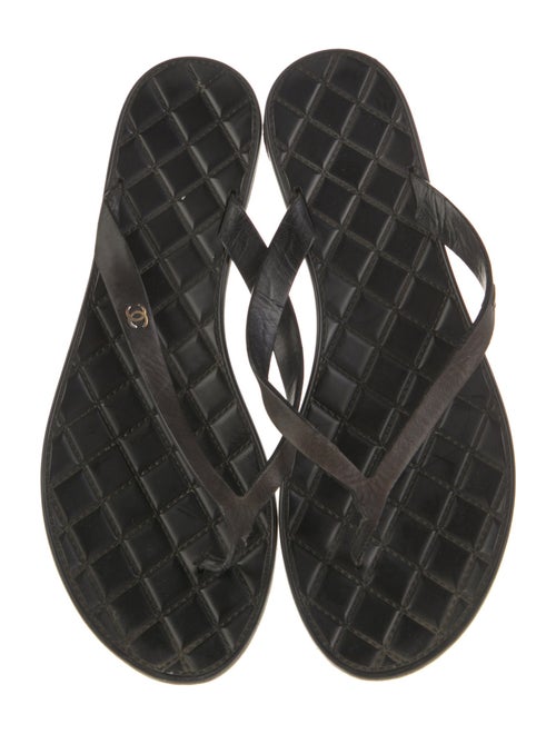 Chanel Interlocking CC Logo Rubber Flip Flops