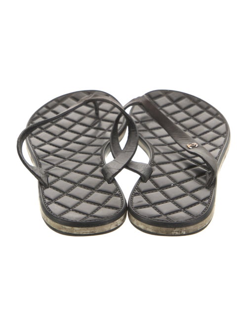 Chanel Interlocking CC Logo Rubber Flip Flops