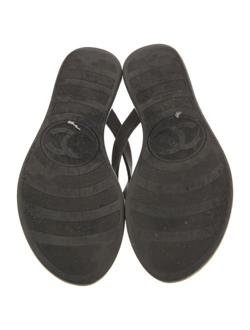 Chanel Interlocking CC Logo Rubber Flip Flops