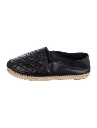 Chanel Interlocking CC Logo Lambskin Espadrilles