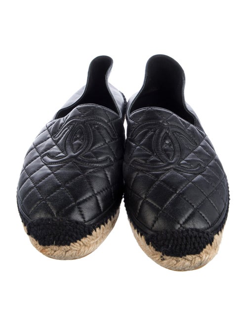 Chanel Interlocking CC Logo Lambskin Espadrilles
