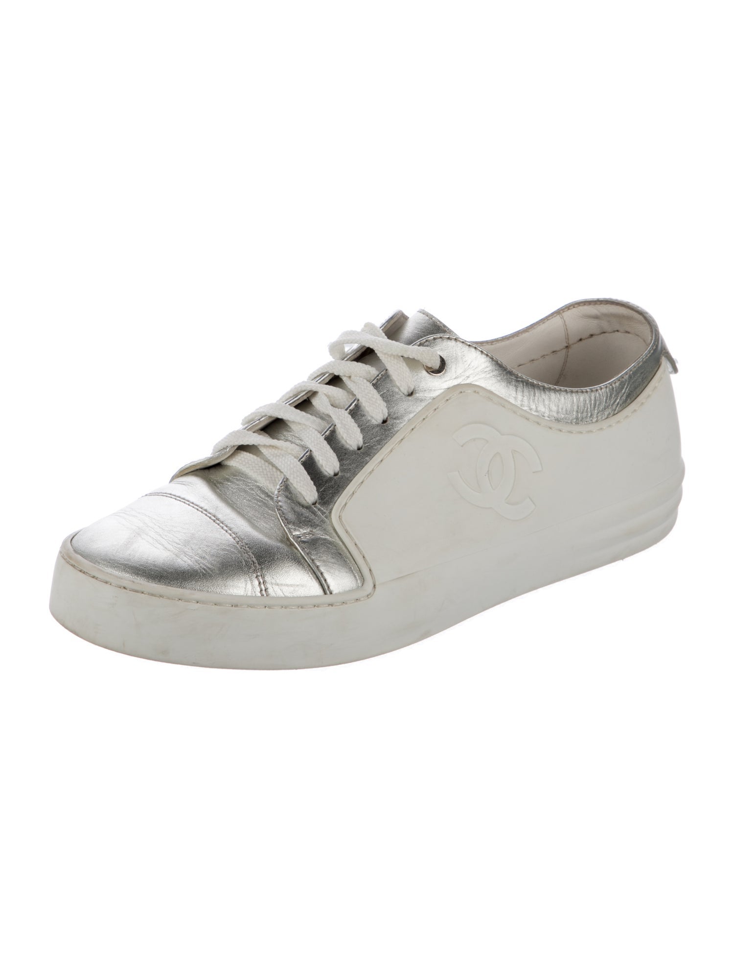 Chanel Interlocking CC Logo Calfskin Sneakers