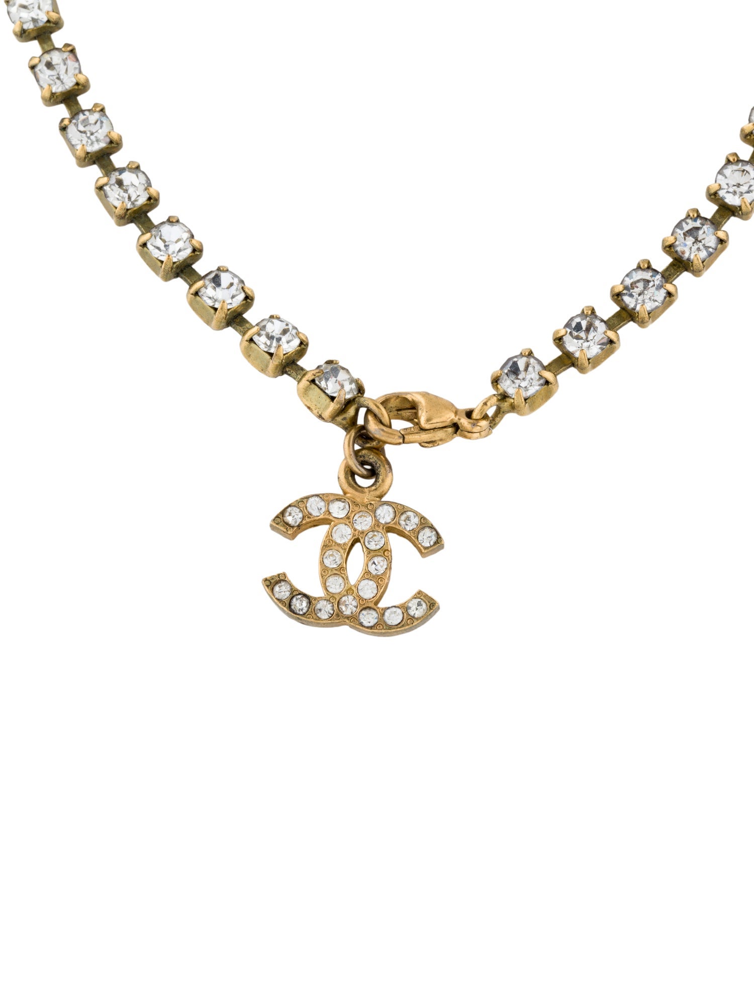 Chanel Vintage Strass CC Charm Anklet