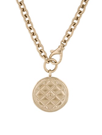 Chanel Quilted Medallion Pendant Necklace