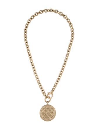 Chanel Quilted Medallion Pendant Necklace