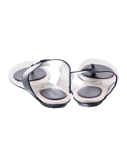 Chanel Interlocking CC Logo Patent Leather Flip Flops
