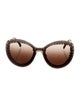 Chanel Faux Pearl Accents Aviator Sunglasses