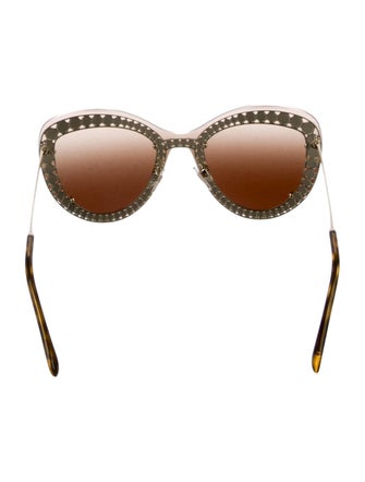 Chanel Faux Pearl Accents Aviator Sunglasses
