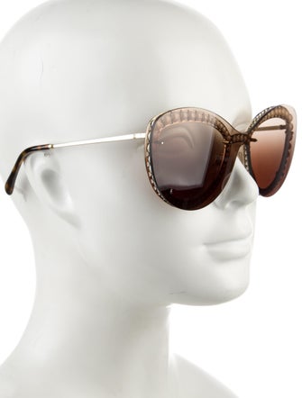 Chanel Faux Pearl Accents Aviator Sunglasses