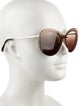 Chanel Faux Pearl Accents Aviator Sunglasses