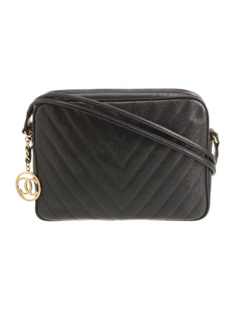 Chanel Caviar Chevron CC Camera Bag