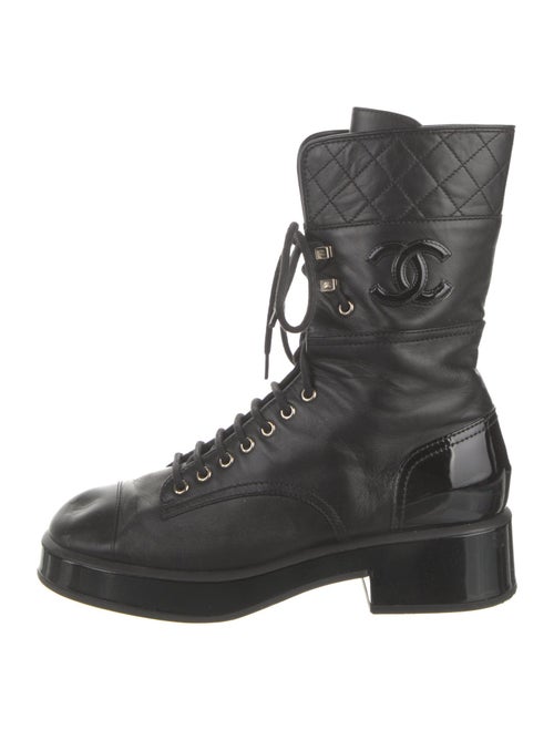 Chanel 2022 Interlocking CC Logo Combat Boots