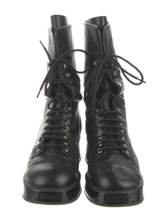 Chanel 2022 Interlocking CC Logo Combat Boots