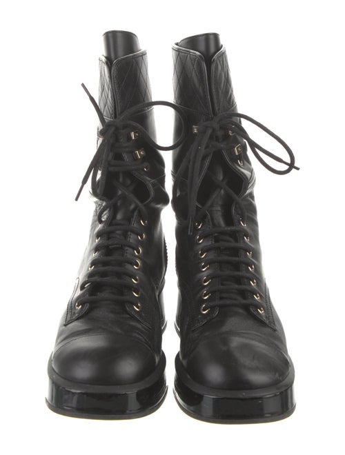 Chanel 2022 Interlocking CC Logo Combat Boots