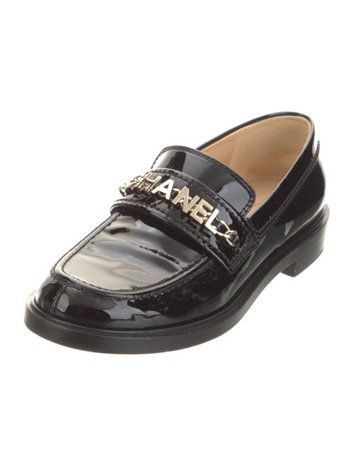 Chanel Interlocking CC Logo Patent Leather Loafers