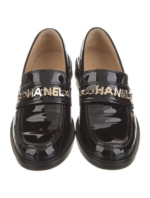 Chanel Interlocking CC Logo Patent Leather Loafers