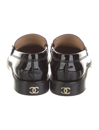 Chanel Interlocking CC Logo Patent Leather Loafers
