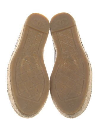 Chanel Interlocking CC Logo Leather Espadrilles