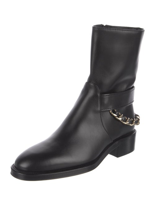 Chanel 2022 Interlocking CC Logo Moto Boots