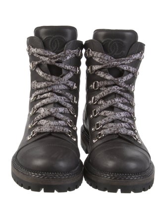 Chanel 2018 Interlocking CC Logo Combat Boots