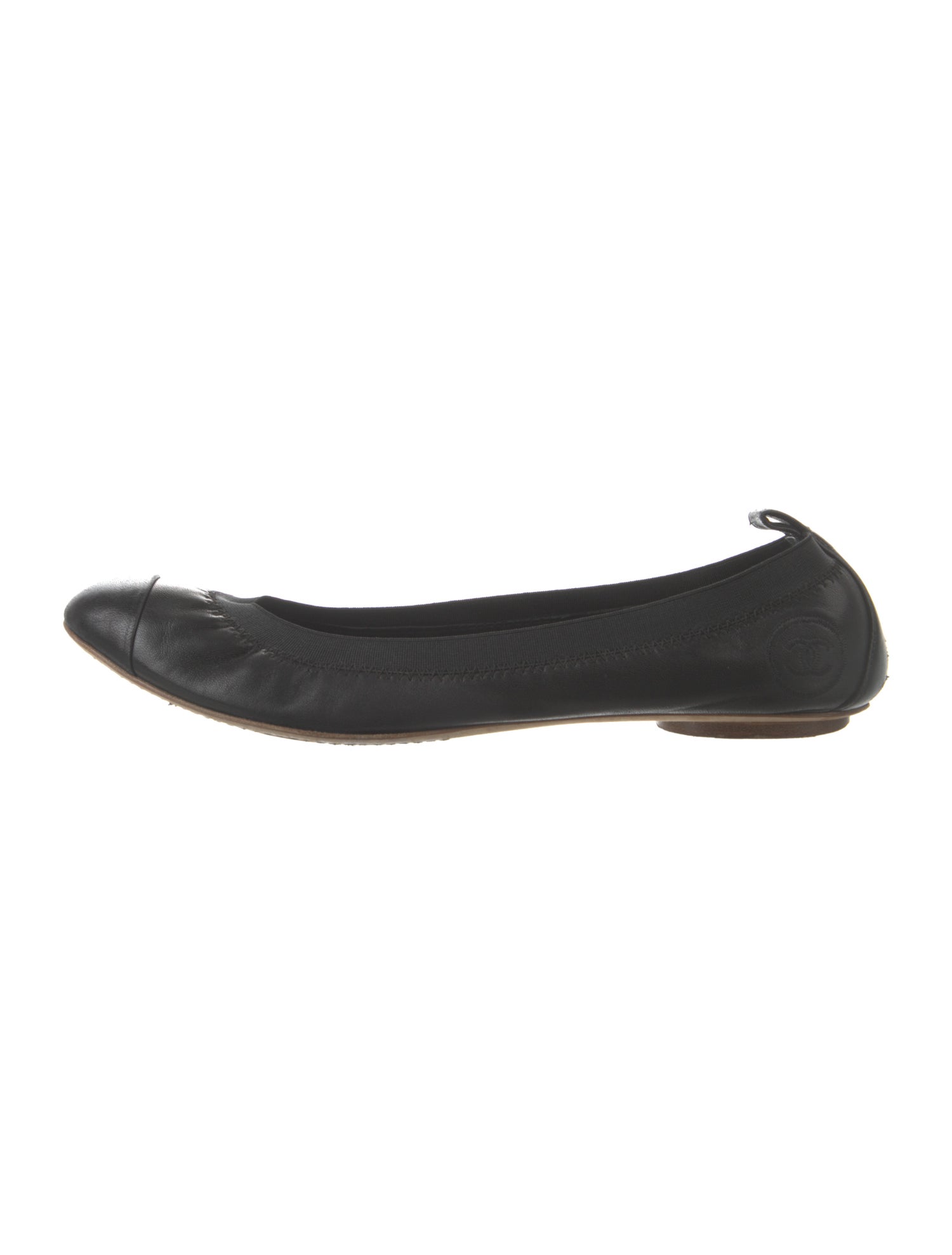 Chanel Interlocking CC Logo Leather Flats