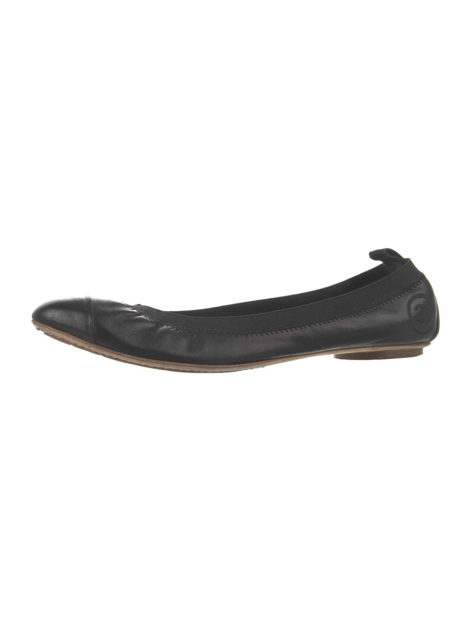 Chanel Interlocking CC Logo Leather Flats