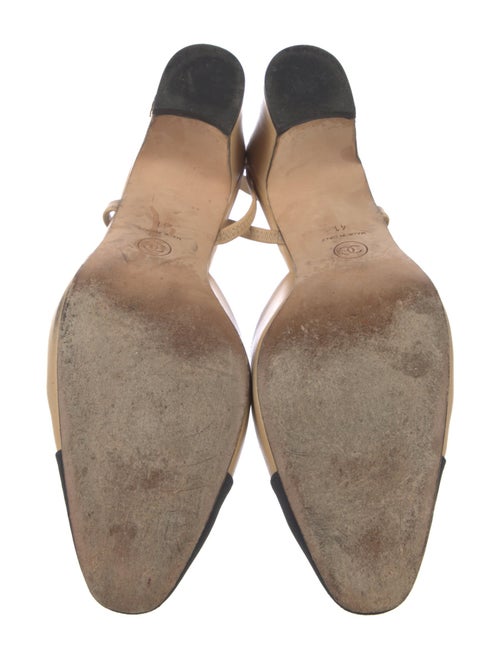 Chanel Interlocking CC Logo Goat Leather Slingback Pumps