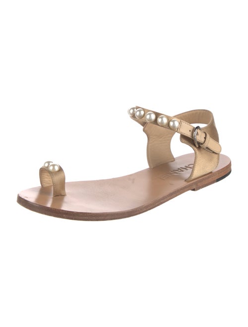 Chanel Interlocking CC Logo Satin Sandals