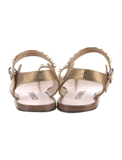 Chanel Interlocking CC Logo Satin Sandals