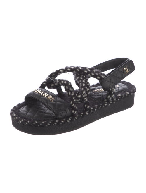 Chanel 2021 Interlocking CC Logo Slingback Sandals
