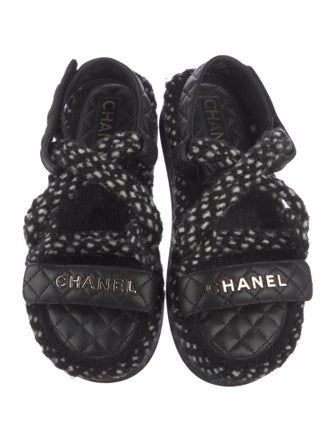 Chanel 2021 Interlocking CC Logo Slingback Sandals