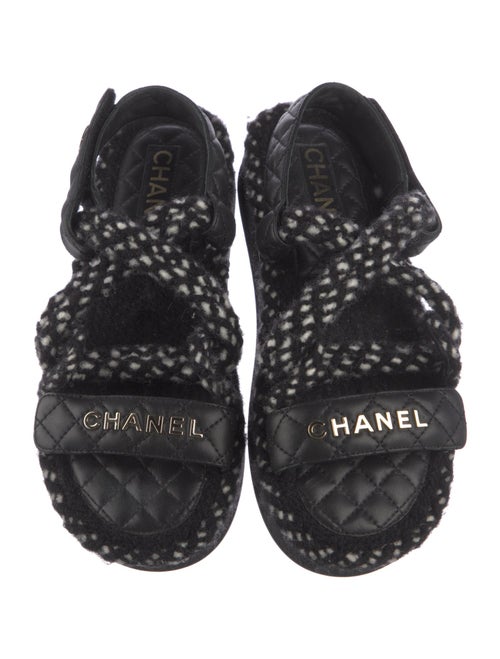 Chanel 2021 Interlocking CC Logo Slingback Sandals