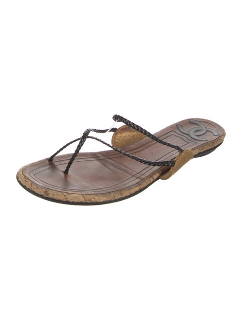 Chanel 2006 Interlocking CC Logo T-Strap Sandals