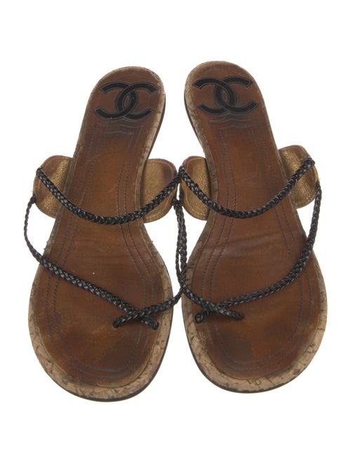Chanel 2006 Interlocking CC Logo T-Strap Sandals