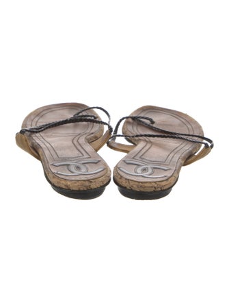 Chanel 2006 Interlocking CC Logo T-Strap Sandals
