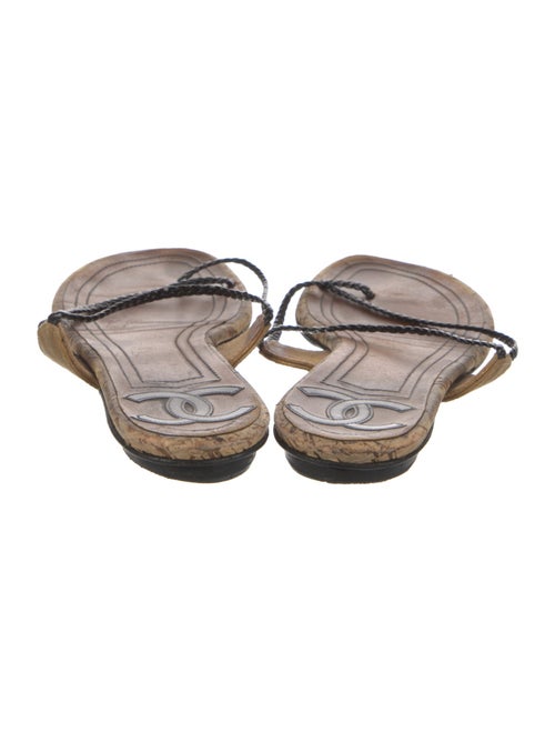 Chanel 2006 Interlocking CC Logo T-Strap Sandals
