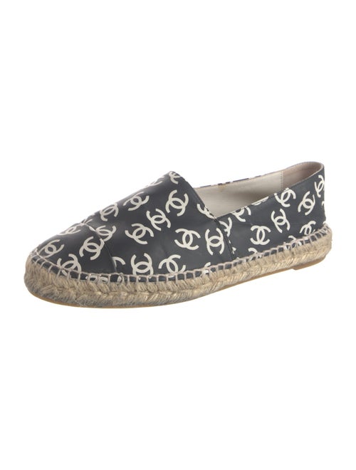Chanel Interlocking CC Logo Leather Espadrilles