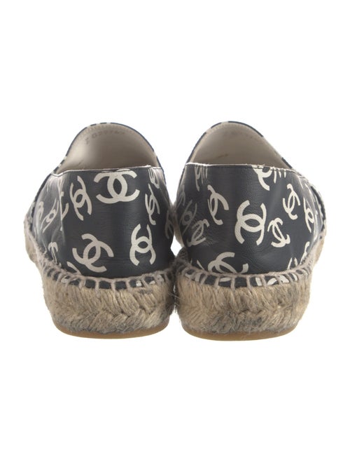 Chanel Interlocking CC Logo Leather Espadrilles