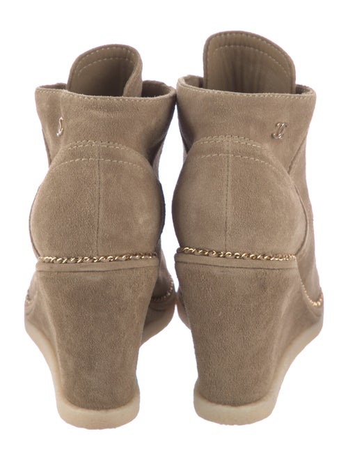 Chanel Interlocking CC Logo Suede Lace-Up Boots